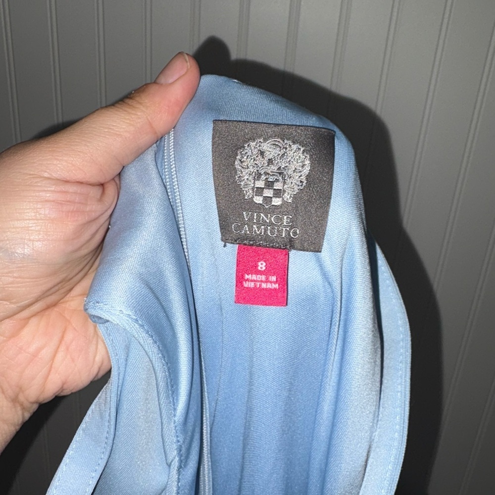 Vince Camuto Light Blue Halter Dress| Size 8 - Picture 4 of 4